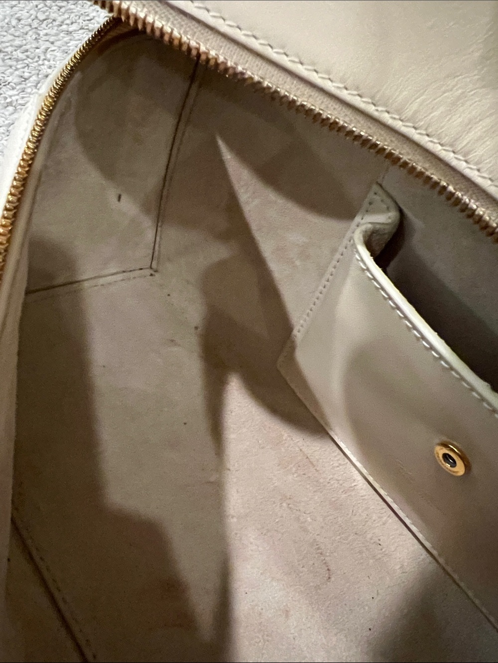 Loro Piana Cream Leather Crossbody with Gold-Tone Accent - Picture 9 of 10